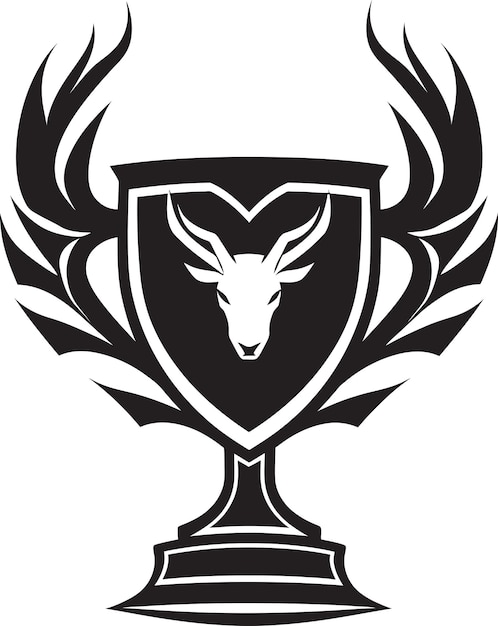 Vektor buckhonorglow creative trophy logo craft antlertrophyquest vektor-trophäe-design