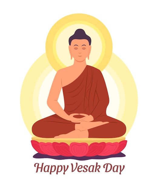 Buddha-illustration für den vesak-tag