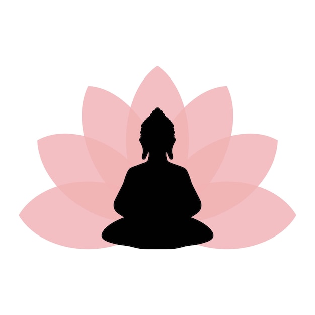 Vektor buddha-lotus meditiert vektor-silhouette-illustration