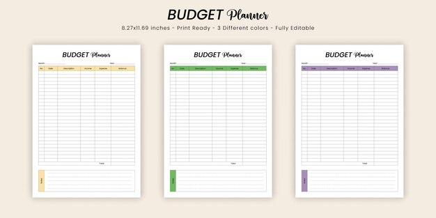 Vektor budgetplaner vorlage