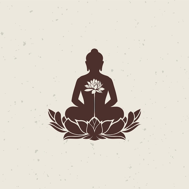 Budha Lotus Logo Vektor Premium