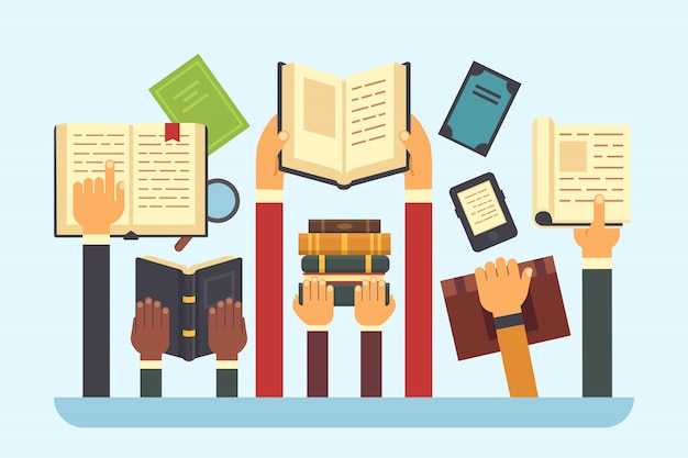 Bücher in Händen