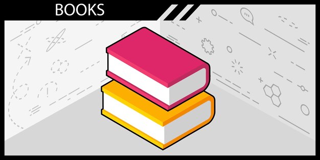 Bücher isometrisches Design-Symbol Vektor-Web-Illustration 3d buntes Konzept