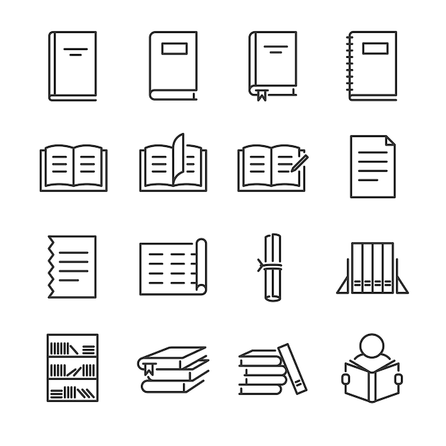 Bücher linie icon-set.