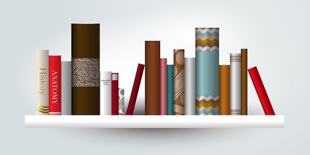 Bücherregal Vektor-illustration Buchhandlung im Innenbereich