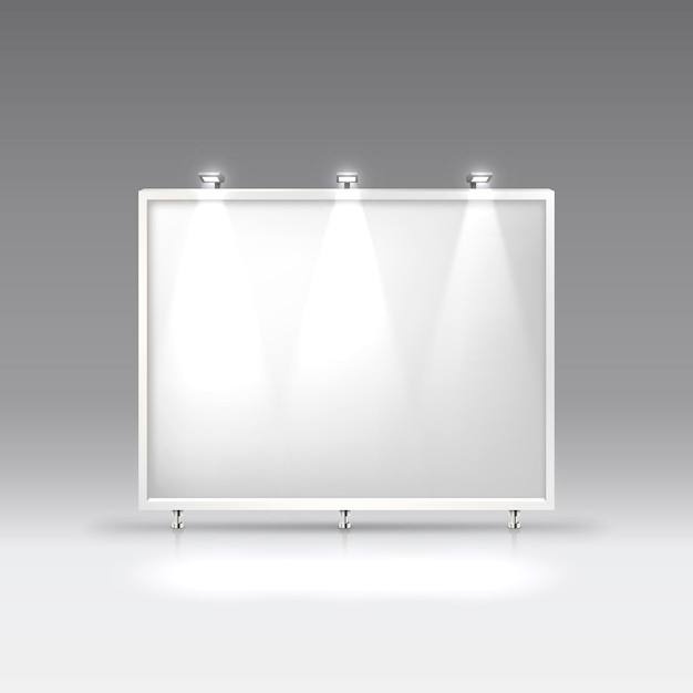 Bühnenshow Podium für Präsentationen auf grauem Hintergrund. Vektor-Illustration