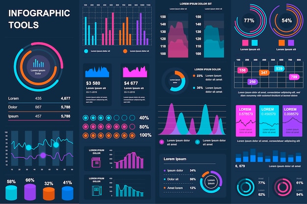 Bündel infografik ui ux kit elemente elemente vorlage