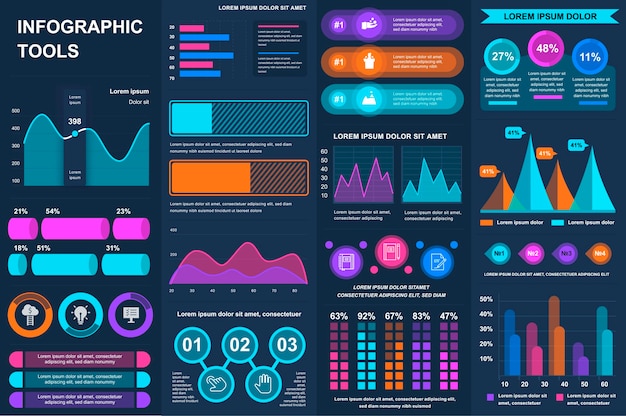 Bündel Infografik UI UX KIT Elemente Elemente Vorlage