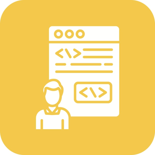 Bürgerentwickler Männliche Icon-Vektor-Bild Kann für No Code verwendet werden