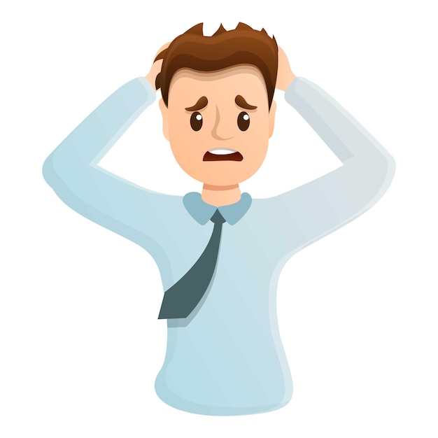 Büroarbeiter-Stress-Symbol Karikatur von Büroarbeitern Stress-Vektor-Symbole für Web-Design isoliert auf weißem Hintergrund