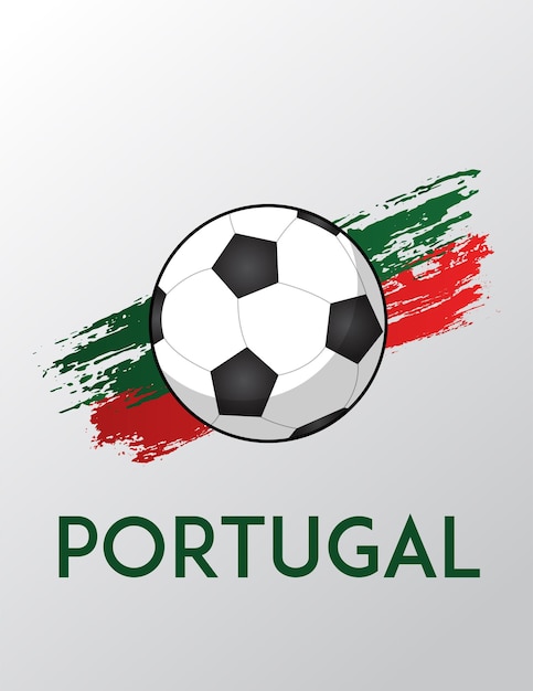 Bürste flagge von portugal mit fußball