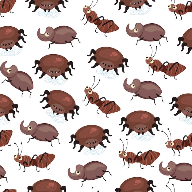 Bugs insekten abstrakte nahtlose musterabdeckung hintergrund design element illustration