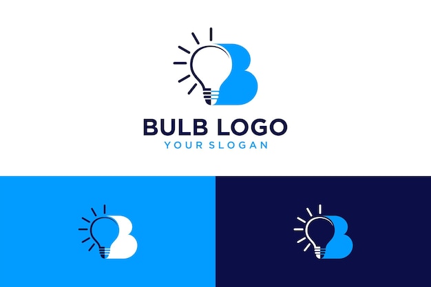 Bulb-logo-design mit buchstaben b und ideen