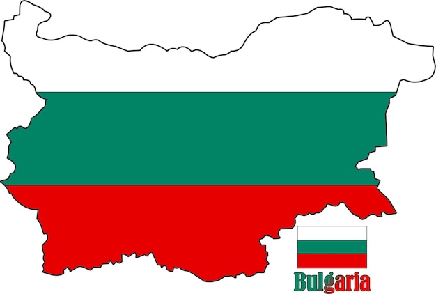 Bulgarien-Karte und Flagge