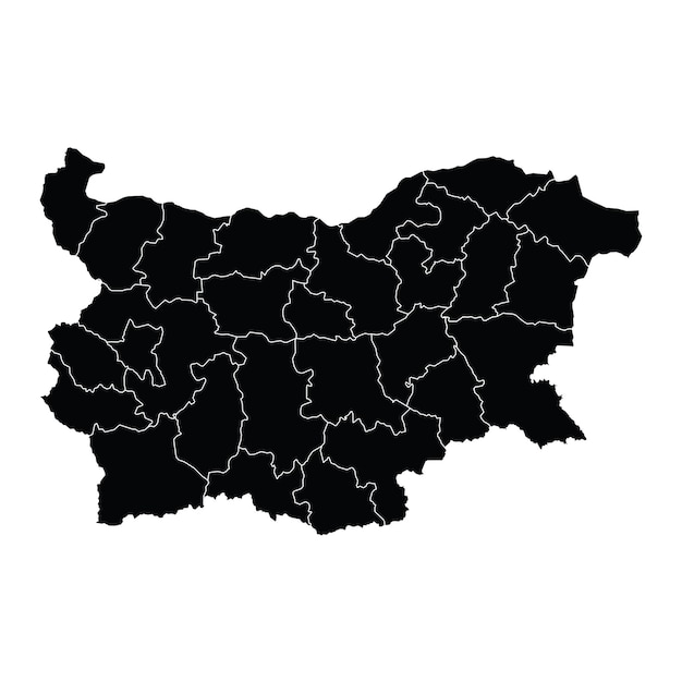 Bulgarien landkartenvektor mit regionalen gebieten