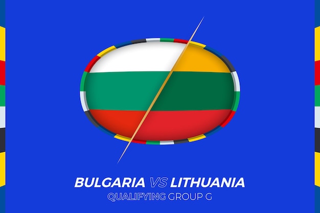 Bulgarien vs. litauen-symbol für die qualifikationsgruppe g für das europäische fußballturnier