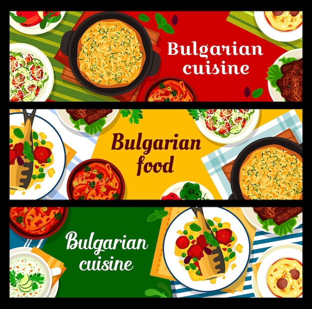 Bulgarische küche fleisch- und gemüsebanner