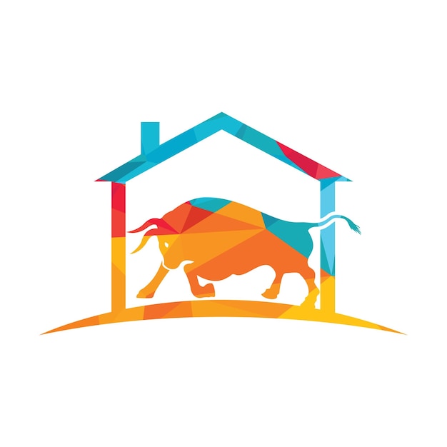 Vektor bull-haus-vektor-logo-design