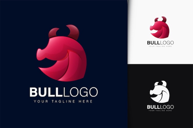Bull-logo-design mit farbverlauf
