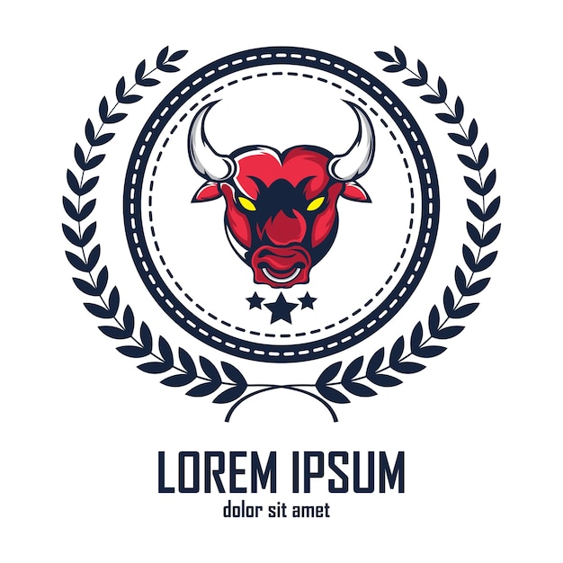 Bull-Logo mit Lorbeerkranz