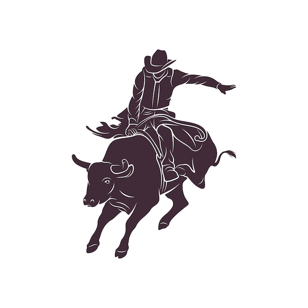 Bull Rider Design-Vektorillustration Symbol für kreative Bull Rider-Logo-Designkonzepte Vorlage