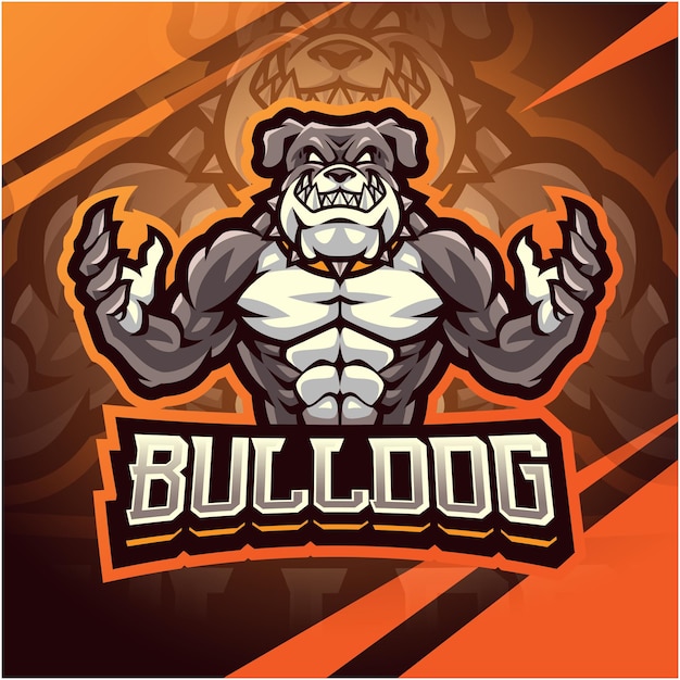 Bulldog-kämpfer-maskottchen-logo-design