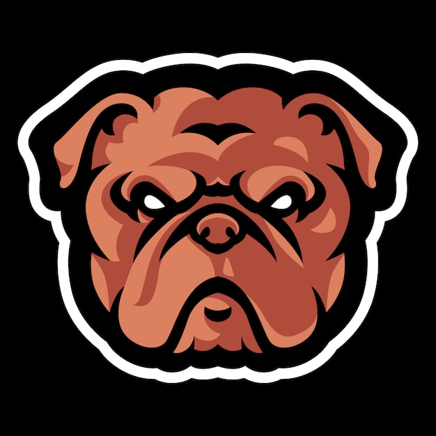 Bulldog kopf maskottchen logo vorlage