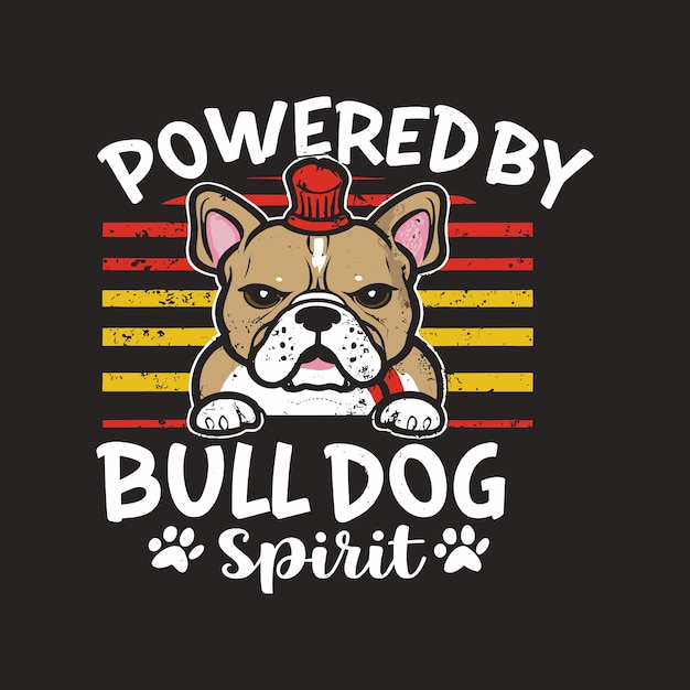 Bulldog-t-shirt-design-vorlage mit bulldog-buchstaben