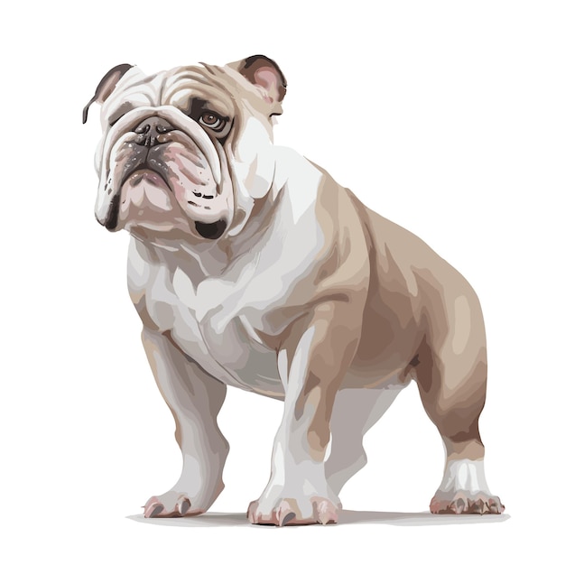 Bulldog-tier-clipart bearbeitbarer weißer hintergrund