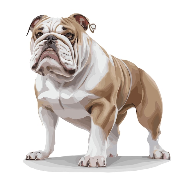 Vektor bulldog-tier-clipart bearbeitbarer weißer hintergrund