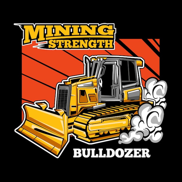 Vektor bulldozer-schwermaschinen-bergbau-vektor-illustration