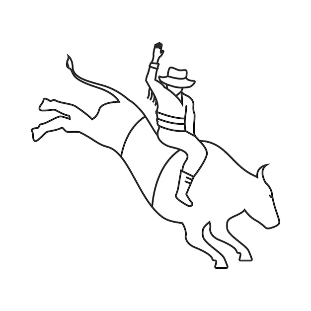 Vektor bullenreit-rodeo-logo