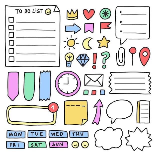 Bullet Journal Elemente in Pastellfarben