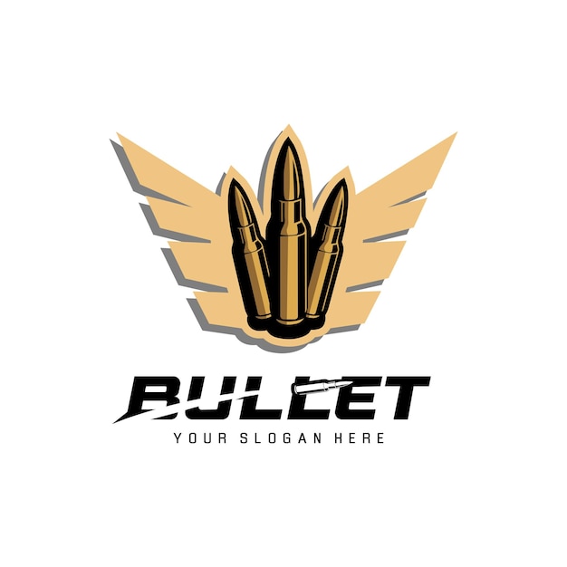 Bullet-logo-design-illustration mit flügelschild