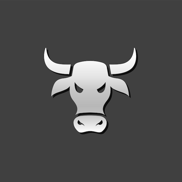 Bullish-Symbol im metallisch-grauen Farbstil Finanzspekulationstrend