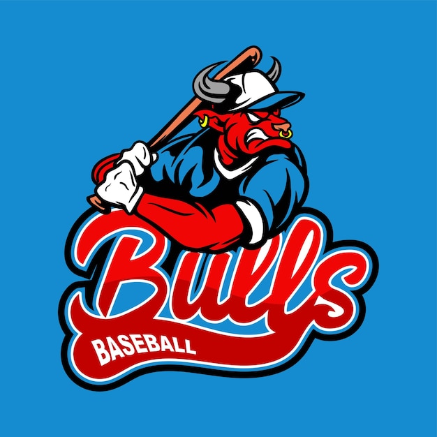 Vektor bulls baseball-maskottchen-logo