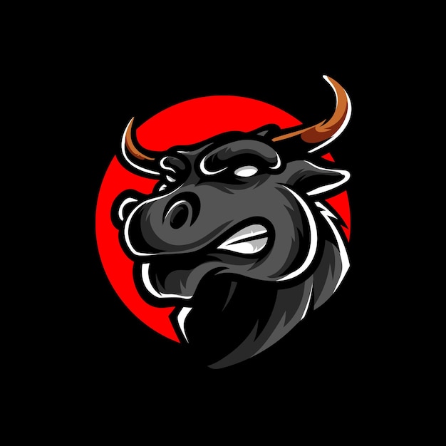 Bulls head maskottchen logo design