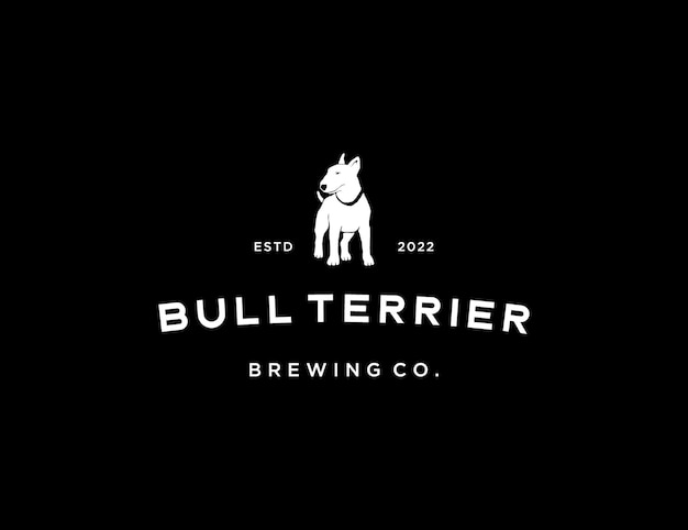 Bullterrier-hundelogo für brauereiunternehmen