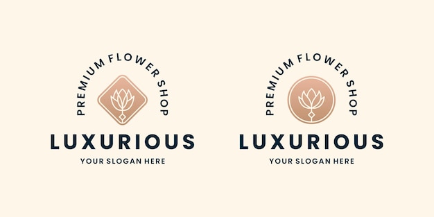 Bundle Blumen-Logo-Design-Floristen-Retro-Stil-Blumenladen