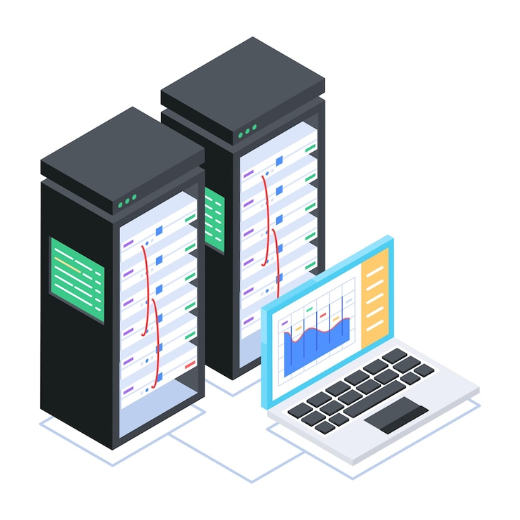 Vektor bundle von isometrischen ikonen für den server-speicher