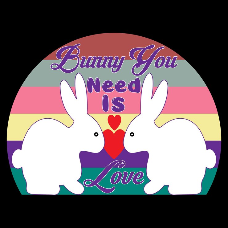 Vektor bunny need is love happy easter day t-shirt design-vektorillustration