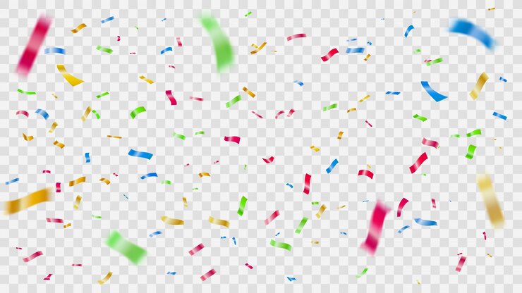 Vektor bunt fallendes konfetti. fliegende farbfolienstreifen, konfettis der festfeier und illustration der partyhintergrundelemente. festliches, mehrfarbiges realistisches lametta auf transparentem hintergrund