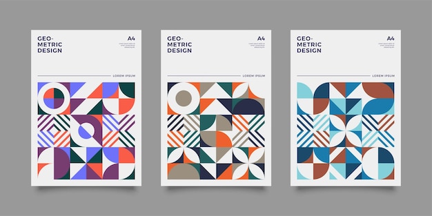 Bunte Abdeckung des geometrischen Retro- Formmusters