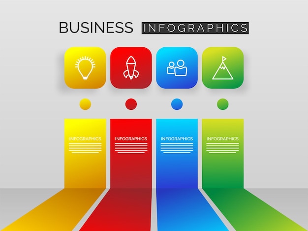 Bunte abstrakte infografik mit symbolen