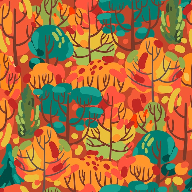 Bunte Bäume des Herbstes Schöne Vektorillustration