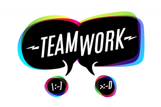 Vektor bunte blasen mit text teamwork