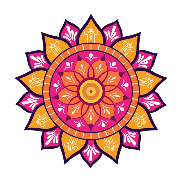 Bunte Blume Mandala Elemente Vektor-Illustration-Grafik-Vektor