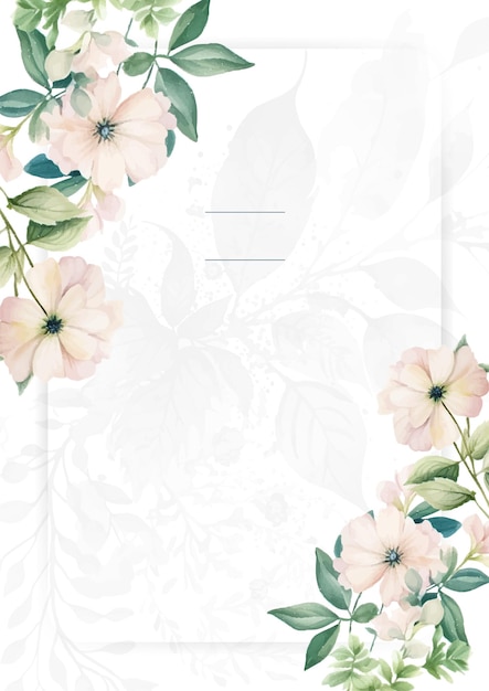bunte bunte Blumen Vektor Aquarell bunte Hochzeits-Einladung Karte Vorlage mit goldenen Blumen Dekoration gesetzt