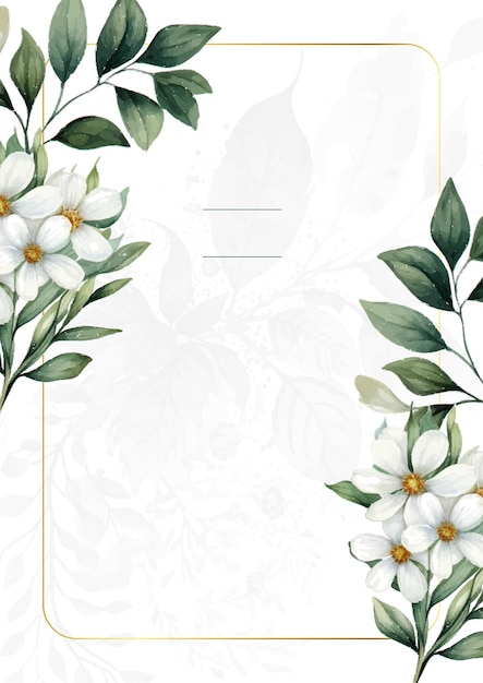 bunte bunte Blumen Vektor elegante Blätter Hochzeits-Einladungskarte Vorlage Aquarell