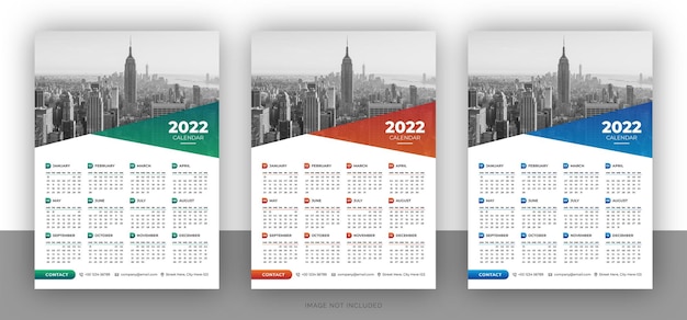 Bunte business-wandkalender-design-vorlage für das neue jahr